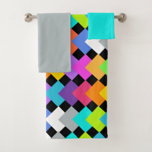 Neon Diamonds Bath-handdoekset Bad Handdoek
