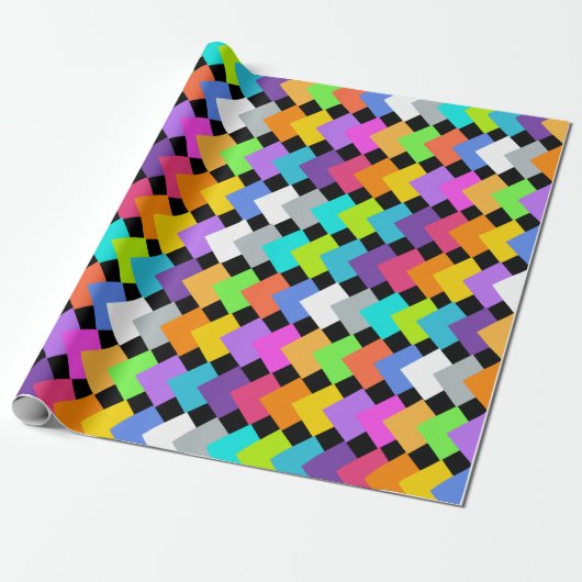 Neon Diamonds Cadeaupapier (Uitgerold)