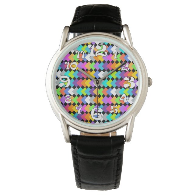 Neon Diamonds Horloge (Voorkant)