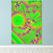 Neon Dichroic Psychedelic Canvas Afdruk (Insitu (Houten vloer))