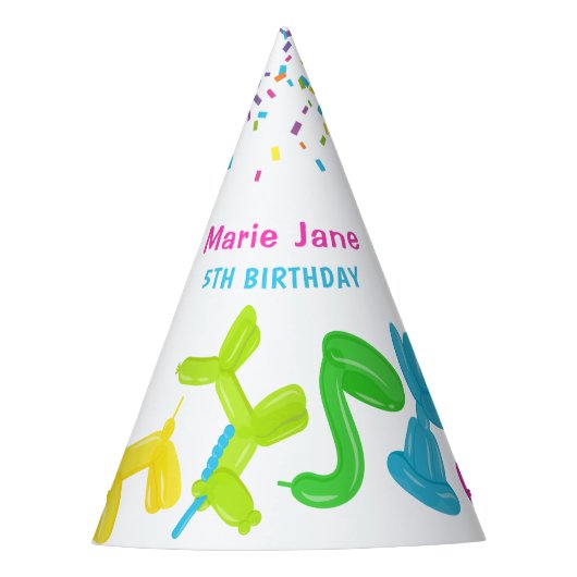 Neon dieren ballonnen partij Pet Feesthoedjes (Voorkant)