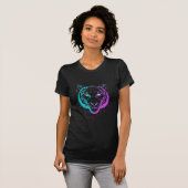 Neon digital tiger art t-shirt (Voorkant volledig)