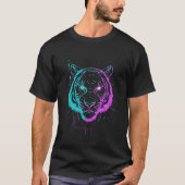 Neon digital tiger art t-shirt (Voorkant)