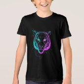 Neon digital tiger art Tri-Blend shirt (Voorkant)
