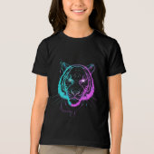 Neon digital tiger art Tri-Blend shirt (Voorkant)