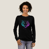 Neon digital tiger art Tri-Blend shirt (Voorkant)
