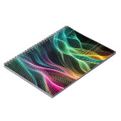 Neon Digital Wave Pattern Notitieboek (Linkerzijde)