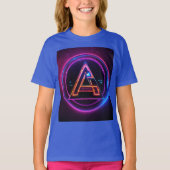 Neon Digital World Logo met de letter 'A' T-shirt (Voorkant)