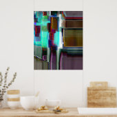"Neon" digitale Abstracte kunst Poster (Keuken)