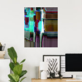 "Neon" digitale Abstracte kunst Poster (Thuiskantoor)