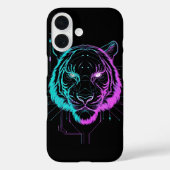 Neon digitale tijger kunst Case-Mate iPhone case (Achterkant)