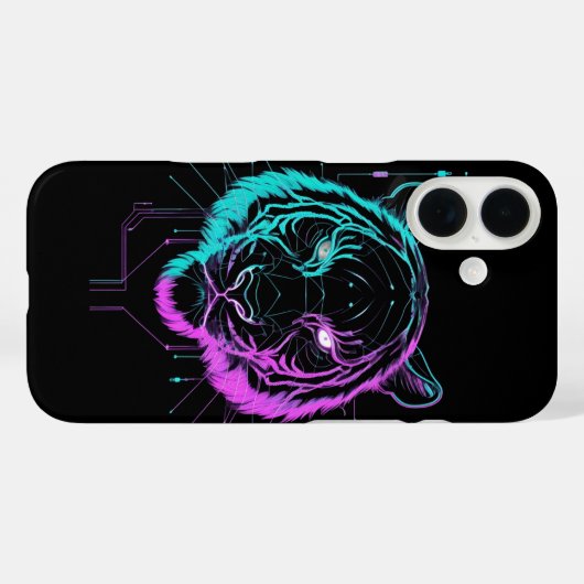 Neon digitale tijger kunst Case-Mate iPhone case (Achterkant (horizontaal))