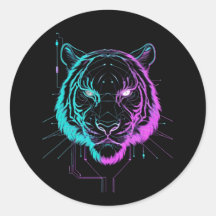 Neon digitale tijger kunst