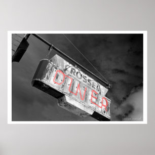 Neon Diner Sign Poster
