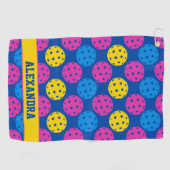 🏐 Neon Dink Dot Pouch Golfhanddoek (Horizontaal)