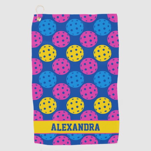 🏐 Neon Dink Dot Pouch Golfhanddoek (Voorkant)