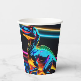 Neon Dino Jongens Verjaardag Papieren Bekers