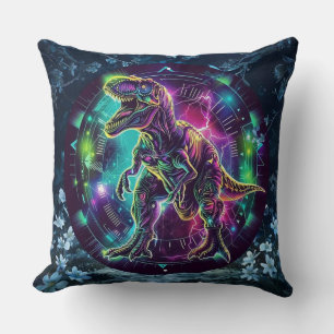 Neon Dinosaur-Sierkussen Kussen