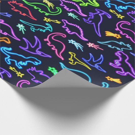 Neon Dinosaurs Cadeaupapier (Hoek)