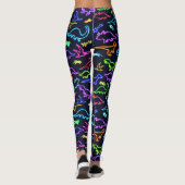Neon Dinosaurs Leggings (Achterkant)