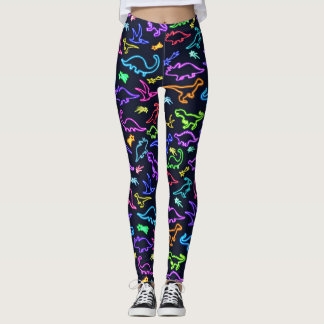 Neon Dinosaurs Leggings