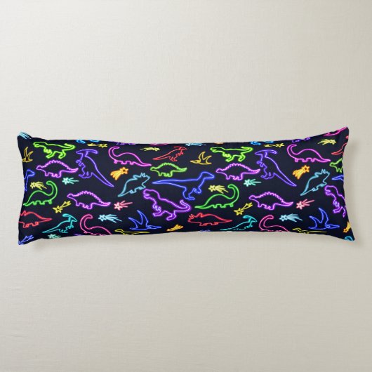 Neon Dinosaurs Lichaamskussen (Achterkant)