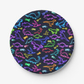Neon Dinosaurs Papieren Bordje (Voorkant)