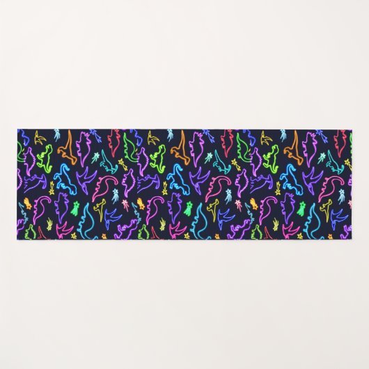 Neon Dinosaurs Yogamat (Voorkant (horizontaal))
