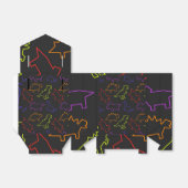 Neon dinosaurus contouren bedankdoosjes (Uitgevouwen)