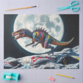 Neon Dinosaurus Roofdier Maan Decoupage Papier (Craft)