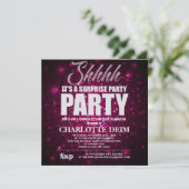 Neon Disco achtergrond surprise party Kaart (Staand voorkant)