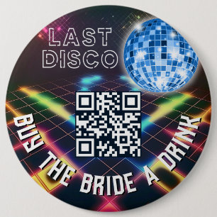 Neon Disco Bachelorette Koop de Bruid een Drink Ronde Button 6,0 Cm