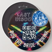 Neon Disco Bachelorette Koop de Bruid een Drinkje Ronde Button 6,0 Cm (Voorkant /achterkant)