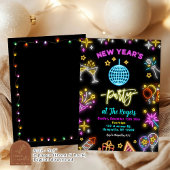 Neon Disco Bal Nieuwjaarsfeest Kaart