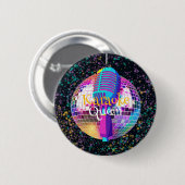 Neon Disco Ball Karaoke Koningin Verjaardagscadeau Ronde Button 5,7 Cm (Voorkant /achterkant)