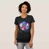 Neon Disco Ball Karaoke Koningin Verjaardagscadeau T-shirt (Voorkant volledig)