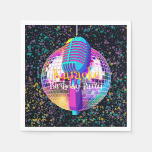 Neon Disco Ball Karaoke Verjaardagsfeest Servet