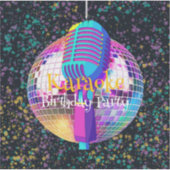 Neon Disco Ball Karaoke Verjaardagsfeest Sticker (Voorkant)