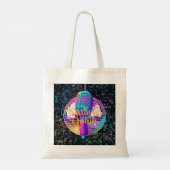 Neon Disco Ball Karaoke Verjaardagsfeest Tote Bag (Achterkant)