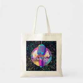 Neon Disco Ball Karaoke Verjaardagsfeest Tote Bag