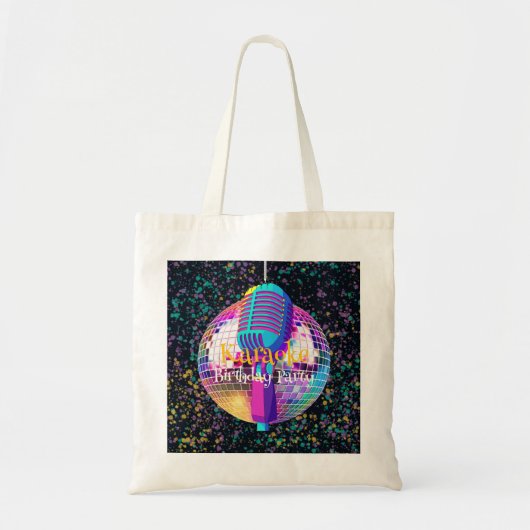 Neon Disco Ball Karaoke Verjaardagsfeest Tote Bag (Voorkant)