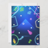 Neon Disco Party uitnodiging (Achterkant)