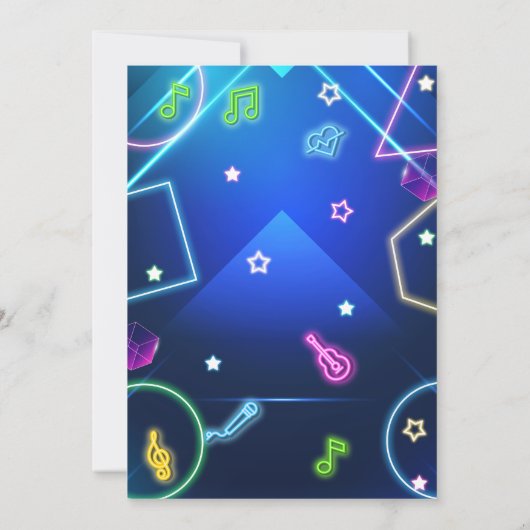 Neon Disco Party uitnodiging (Achterkant)