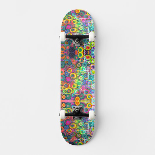 Neon Distress Bubble Print Skateboard (Voorkant)