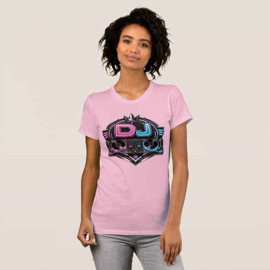 Neon DJ Dames T-Shirt (Voorkant volledig)