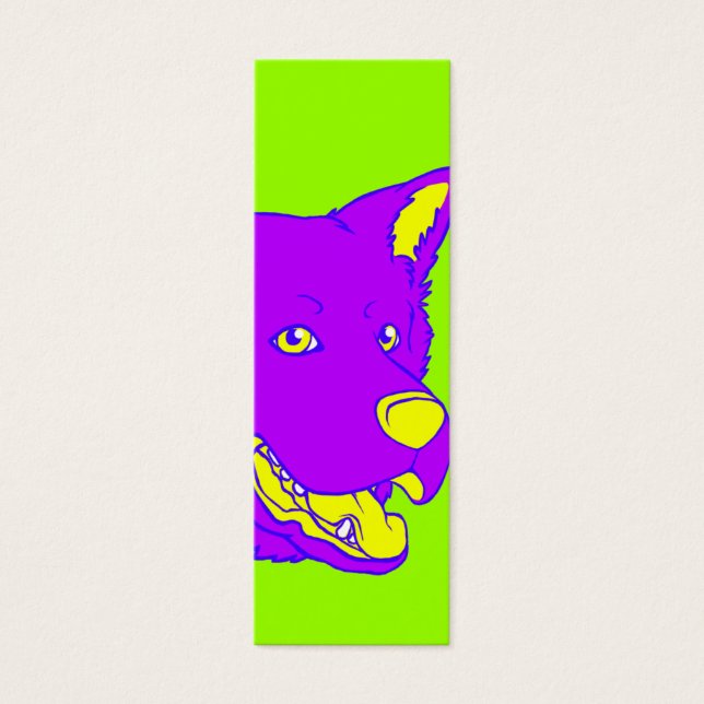 Neon Dog Bladwijzer Mini Visitekaartjes (Voorkant)