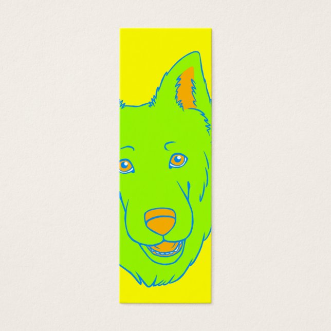 Neon Dog Bladwijzer Mini Visitekaartjes (Voorkant)
