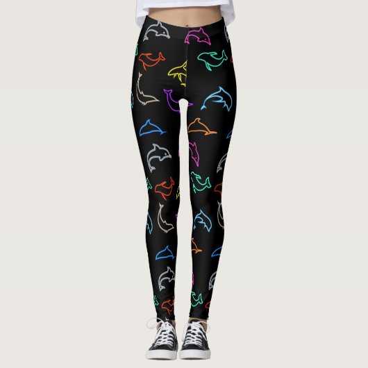 neon dolfijnen - leggings (Voorkant)