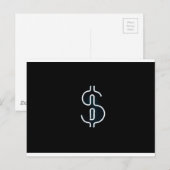 Neon Dollar Sign Briefkaart (Voorkant / Achterkant)
