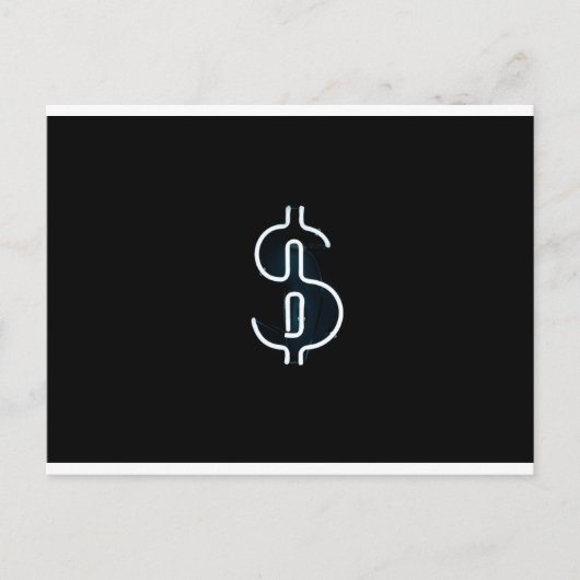 Neon Dollar Sign Briefkaart (Voorkant)